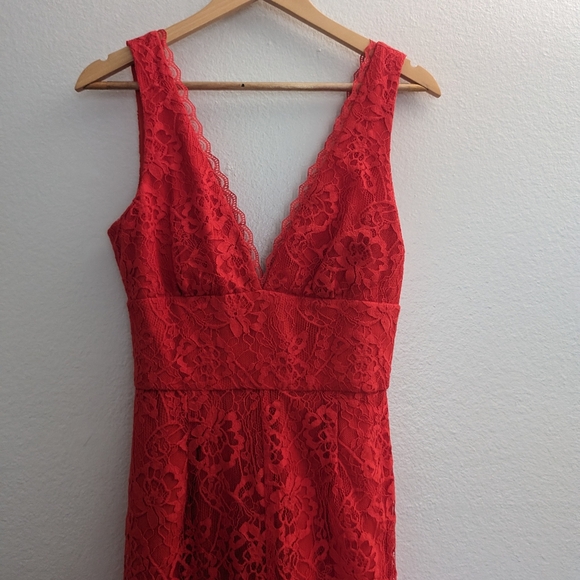 Lovers + Friends NWT Red Kenneth Lace Jumpsuit - Picture 5 of 16